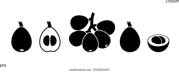 Loquat logo. Isolated loquat on white background