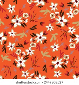 loral pattern of intertwined intricate leaves in pink, green and yellow. Abstract leaf design, vector illustration background crafted for textile or print