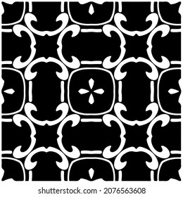 loral seamless pattern background.Geometric ornament for wallpapers and backgrounds. Black and white pattern.