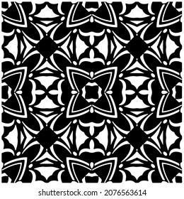 loral seamless pattern background.Geometric ornament for wallpapers and backgrounds. Black and white pattern.