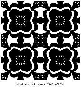 loral seamless pattern background.Geometric ornament for wallpapers and backgrounds. Black and white pattern.