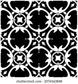 mündlich nahtloser Musterhintergrund.Geometrisches Ornament für Bildschirmhintergründe und Hintergründe. Schwarz-Weiß-Muster.