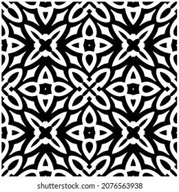 fondo de patrón ininterrumpido loral.Ornamento geométrico para fondo de paredes y fondos. Patrón blanco y negro.