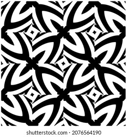 loral seamless pattern background.Geometric ornament for wallpapers and backgrounds. Black and white pattern.