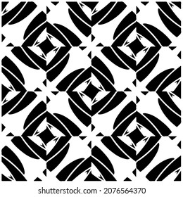 fondo de patrón ininterrumpido loral.Ornamento geométrico para fondo de paredes y fondos. Patrón blanco y negro.