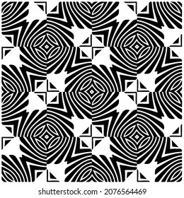 loral seamless pattern background.Geometric ornament for wallpapers and backgrounds. Black and white pattern.