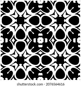loral seamless pattern background.Geometric ornament for wallpapers and backgrounds. Black and white pattern.