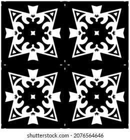 fondo de patrón ininterrumpido loral.Ornamento geométrico para fondo de paredes y fondos. Patrón blanco y negro.