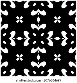 fondo de patrón ininterrumpido loral.Ornamento geométrico para fondo de paredes y fondos. Patrón blanco y negro.