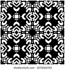 fondo de patrón ininterrumpido loral.Ornamento geométrico para fondo de paredes y fondos. Patrón blanco y negro.