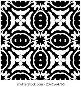 loral seamless pattern background.Geometric ornament for wallpapers and backgrounds. Black and white pattern.