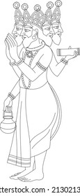 Lord Brahma is referred to as "The Creator" and is associated with creation, knowledge, and Vedas.