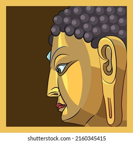ilustración de vector de color lord buddha para diseño de tarjeta