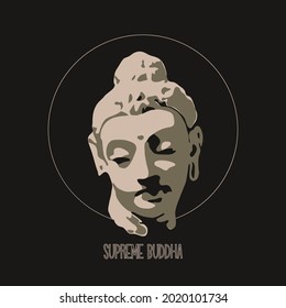 Lord Buddha Face Vector Illustration. Simple face portrait of Gautama Buddha Which can be used as logo, icon ,or abstract art work 