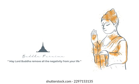 Lord Buddha mit Handgesten in Aquarell-Vektorgrafik-Design