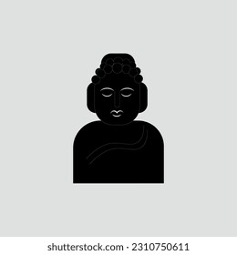 lord buddha line vector art in white background
