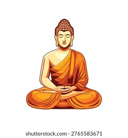 Lord Buddha meditating illustrator Design