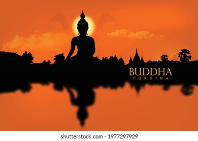 Lord Buddha  meditating for Vesak Day, Buddha Purnima , Buddhist festival 