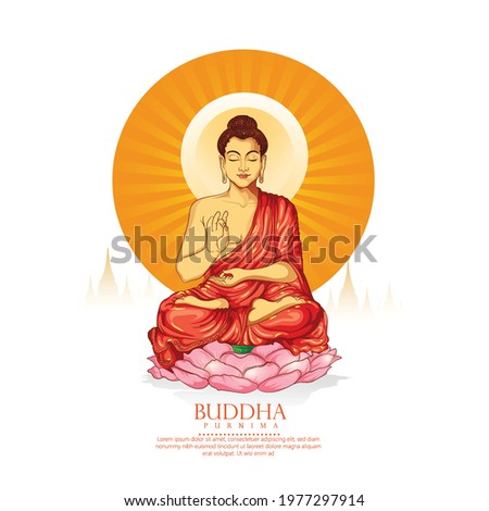 Lord Buddha  meditating for Vesak Day, Buddha Purnima , Buddhist festival 