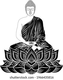 Lord Buddha-Skizze, Vektorkunst, Illustration