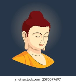 Lord Buddha vector art illustration