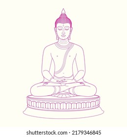 Lord Buddha Vektor für Vesak Day. Buddha-Vektorgrafik für Design-Illustration oder Hintergrund