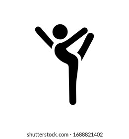Icono de pose del Señor de la danza. Gráfico vectorial plano en fondo blanco.