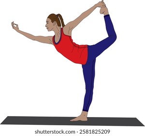 Lord Of The Dance Pose Natarajasana Yoga Vector