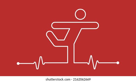 Lord of the dance pose yoga exercise cardiogram icon sign