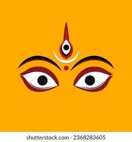 Lord Durga eyes gesture with an angry style. 