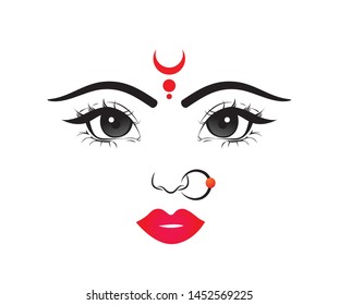 Lord durga eyes vector graphic design.