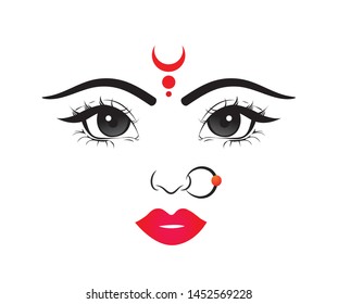 Lord durga eyes vector graphic design.
