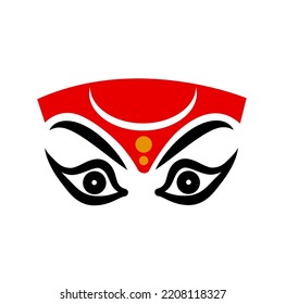 Lord durga face icon. Shakti eyes symbol. svg