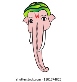 Lord ganesh colored vector illustrated design art.