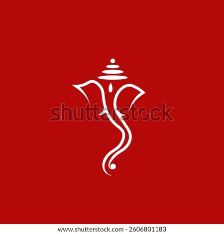 Lord Ganesh face hand drawn line art vector illustration drawing icon for ganesh Chaturthi, Indian wedding invite, griha pravesh, house warming invite, Ganpati puja