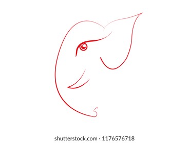 Lord ganesh line art vector graphic illustration