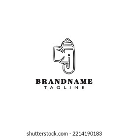 lord ganesh logo cartoon icon design template black modern isolated vector illustration