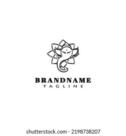 lord ganesh logo icon design template black modern isolated vector illustration
