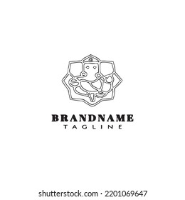 lord ganesh logo icon design template black modern isolated vector illustration
