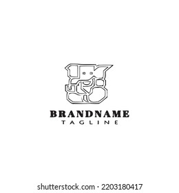 lord ganesh logo icon design template black modern isolated vector illustration