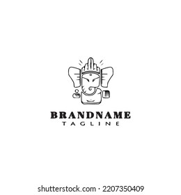 lord ganesh logo icon design template black modern isolated vector illustration