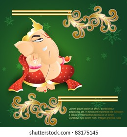 lord ganesh on beautiful green background