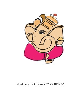 lord Ganesh. Ganesh Puja. Ganesh Chaturthi. It is used for postcards, prints, textiles, tattoo.Ornament beautiful card with God Ganesha. Illustration of Happy Ganesh Chaturthi.om ghanesh.Indian religi
