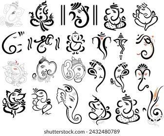 Lord ganesh vector illustration various collection