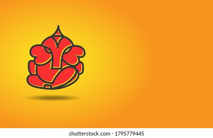 lord ganesha banner with free space for text indian traditional festival