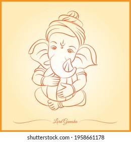 lord ganesha colour vector illustration