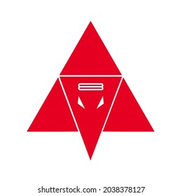 Lord Ganesha created from four triangles.
