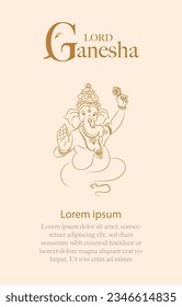 lord ganesha creative card design for ganesha chaturthi