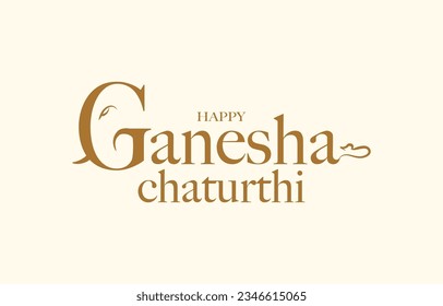 lord ganesha creative font design for ganesha chaturthi