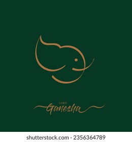 lord ganesha creative line drawing with background